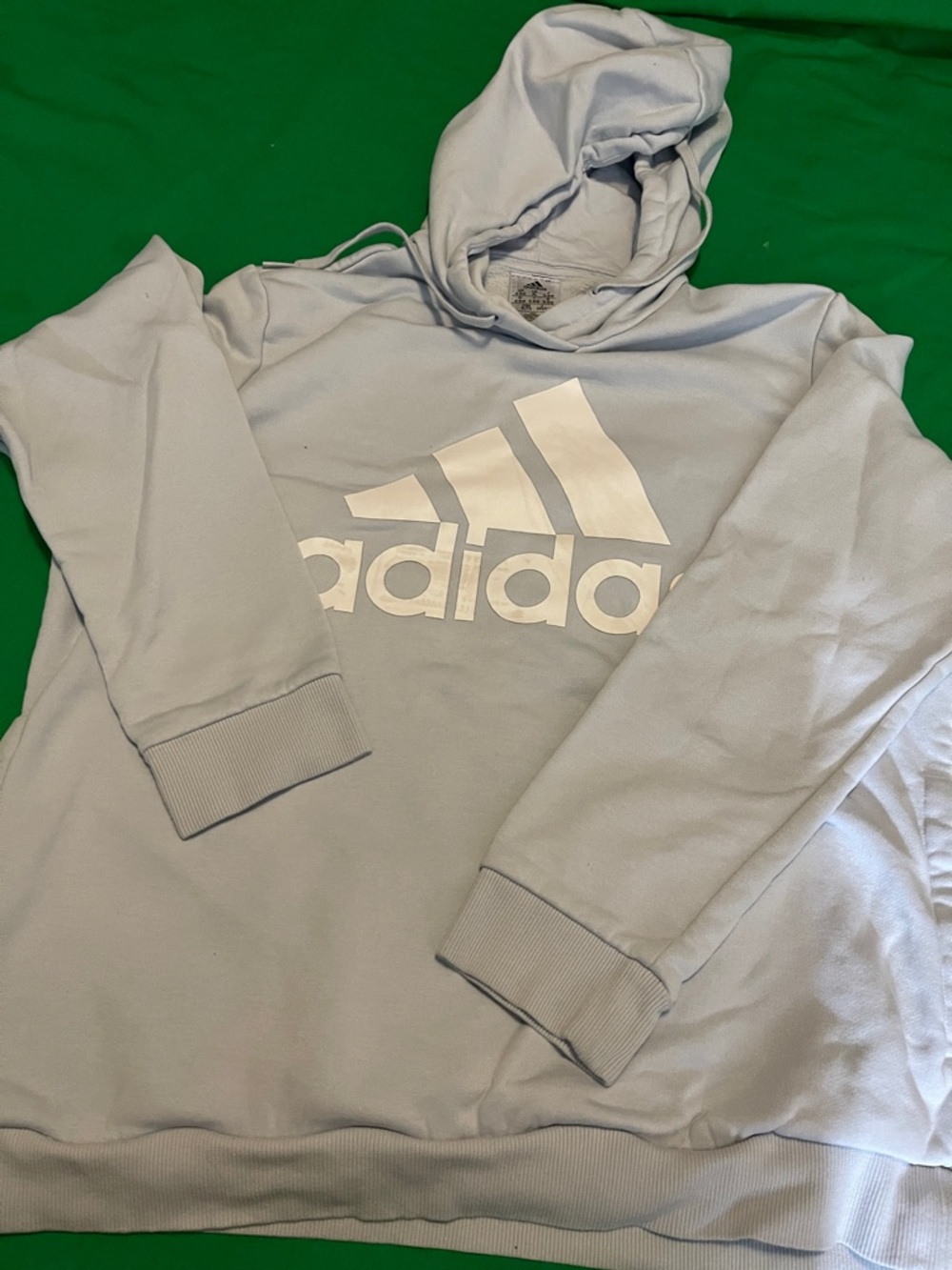 adidas Pale Gray Pullover Hoodie with White Logo